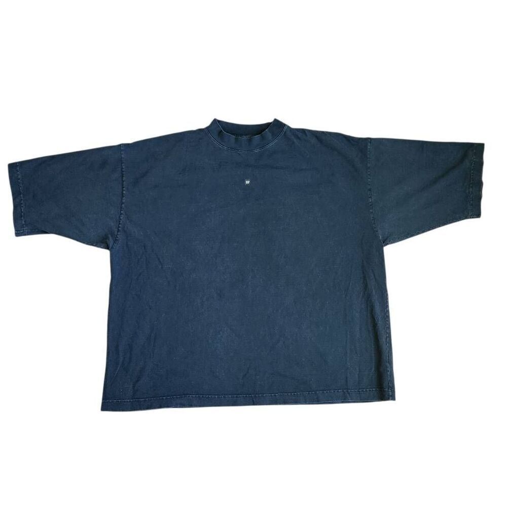 Yeezy Gap Balenciaga T Shirt Mens Medium Oversized Logo No Seam Boxy Black Heavy